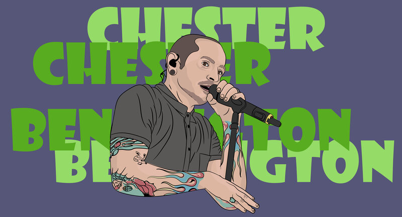 Man with Tattoos Singing — Purple