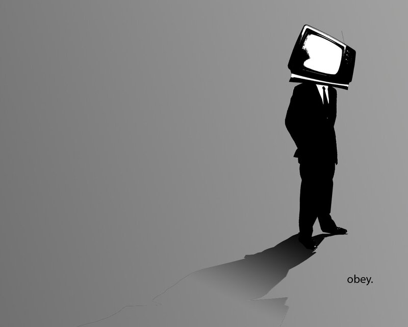 man with television head