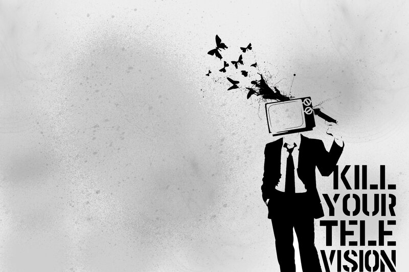 Man with Television Head — Black