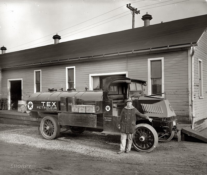Man with Texaco truck