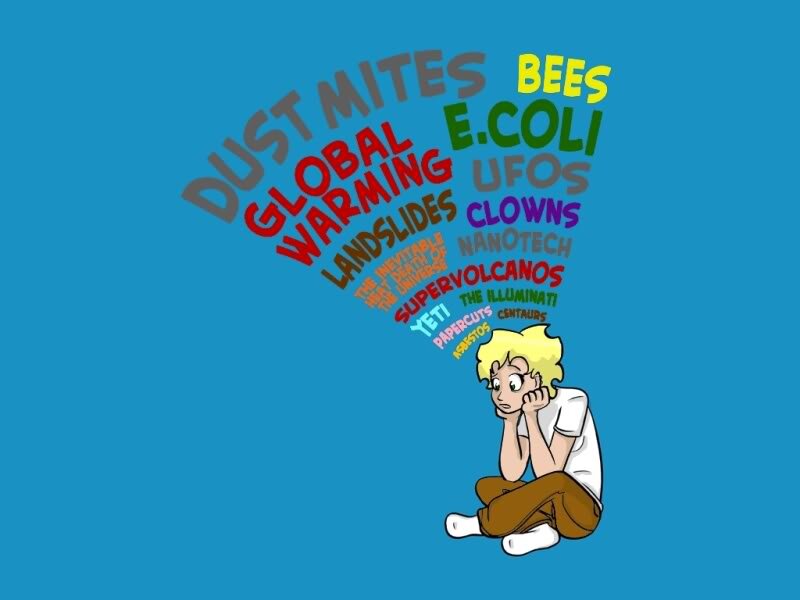 man with thoughts about fears