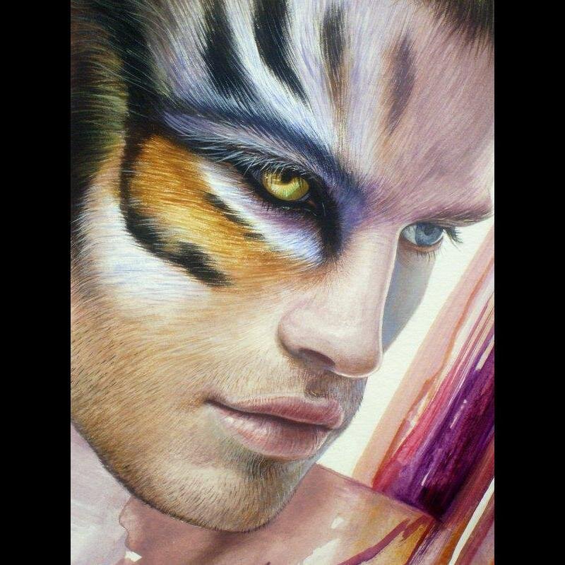 Man with Tiger Makeup