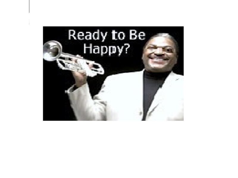 Man with trumpet ready to be happy