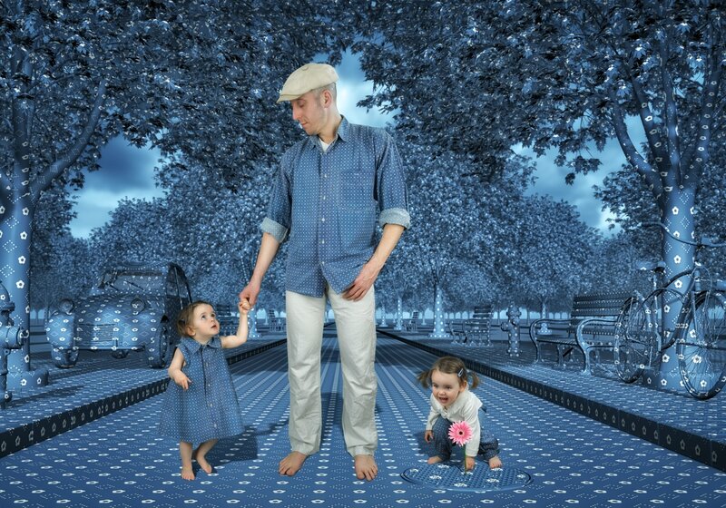 Man with Two Children