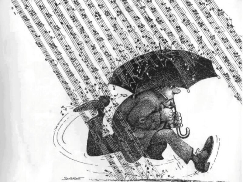 Man with Umbrella — Black