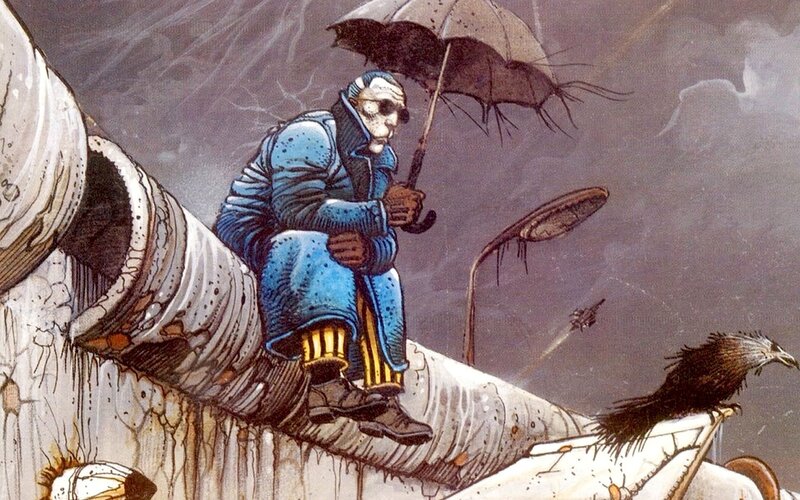 man with umbrella in rain