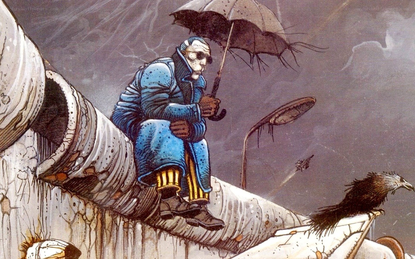 man with umbrella in rain
