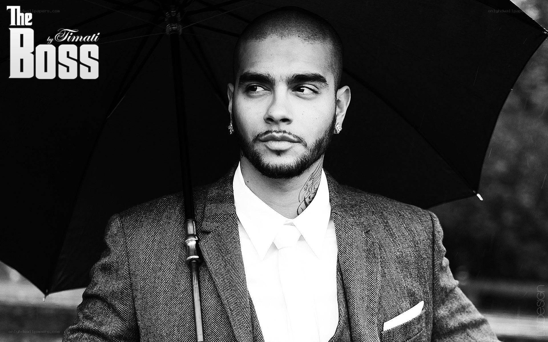 man with umbrella in rain