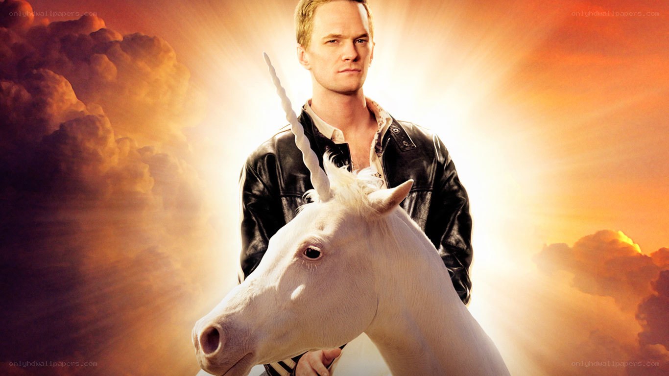 man with unicorn in sky