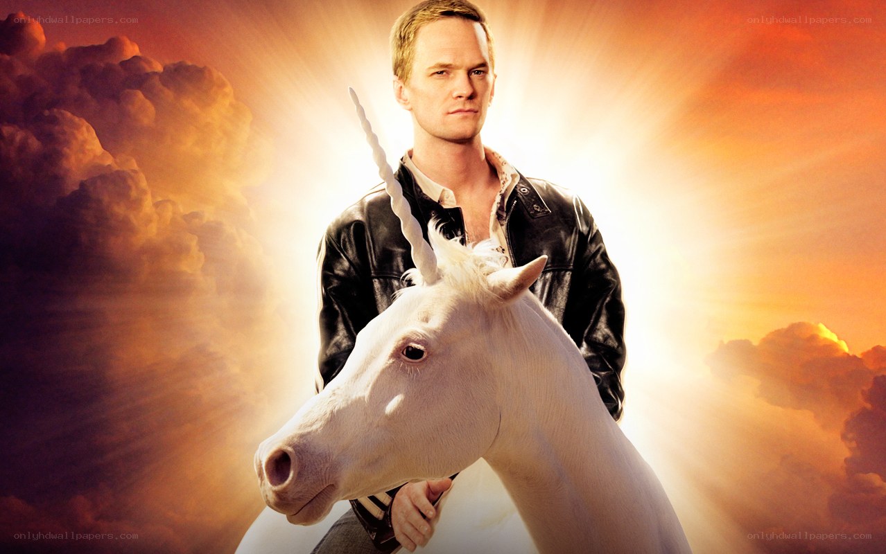 man with unicorn in sky