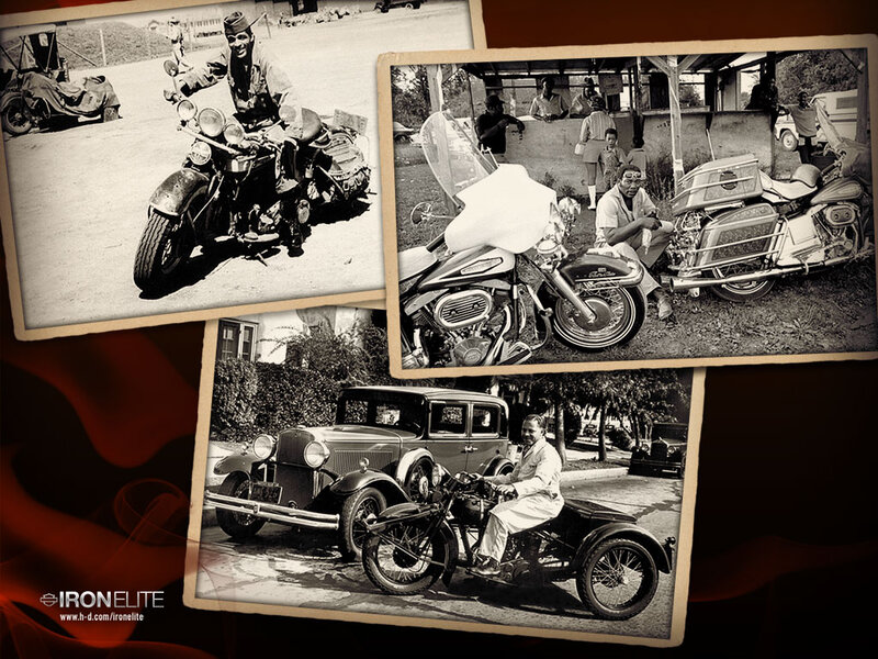 Man with Vintage Motorcycles