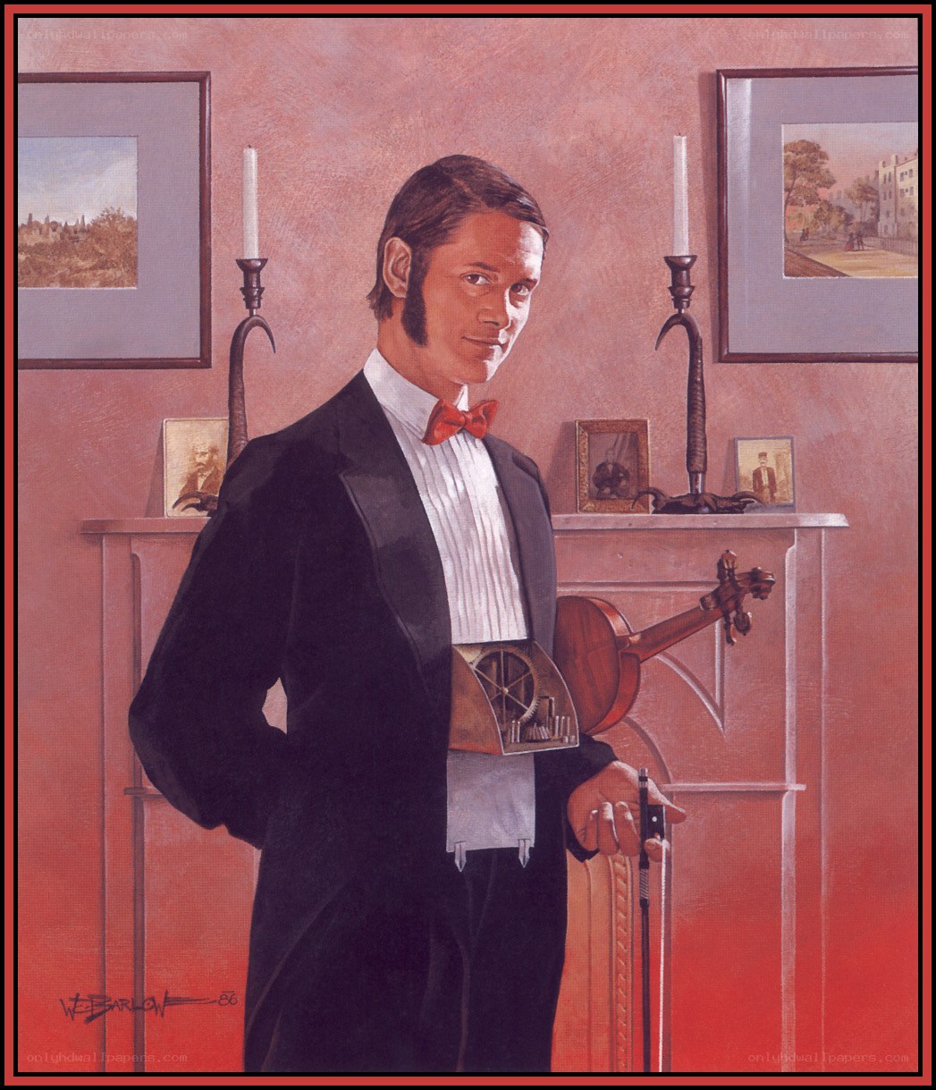 Man with violin in formal wear
