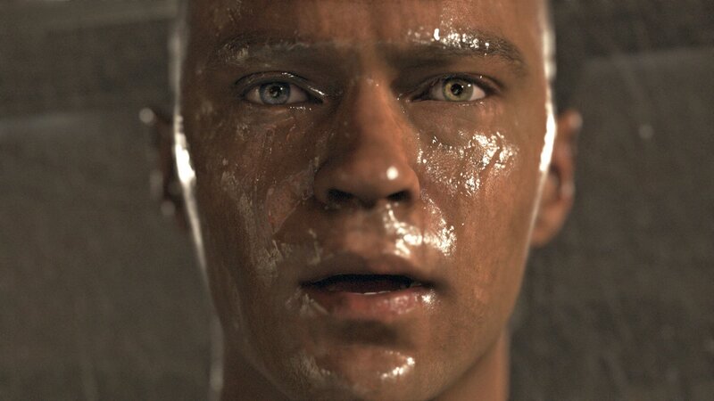 Man with Wet Face — Brown