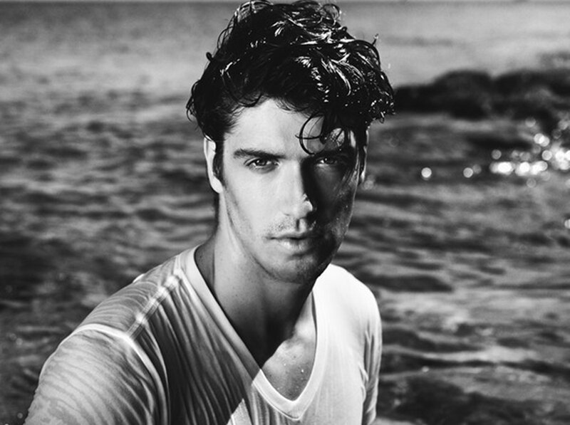 Man with Wet Hair — Black, Dramatic, Photograph, Ocean
