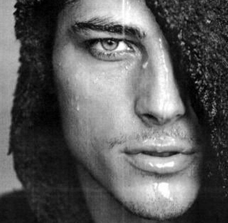 Man with Wet Hair — Black, Dramatic, Photograph, Wet Skin