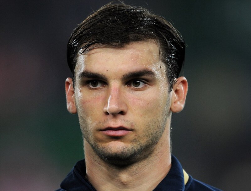 Man with Wet Hair — Blue, Serious