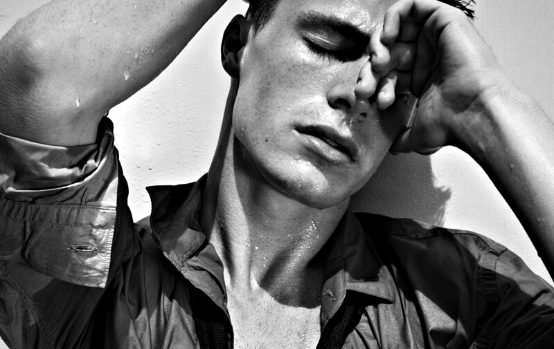 Man with Wet Skin