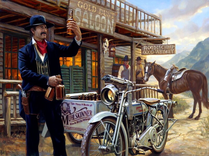 Man with Whiskey Bottles