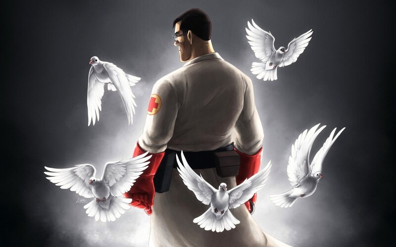 Man with White Doves