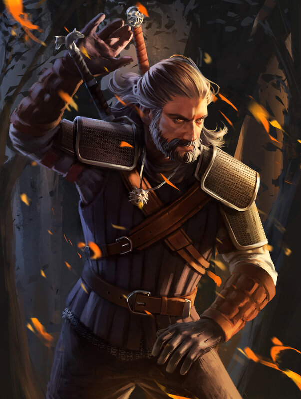 Man with White Hair and Beard — Brown