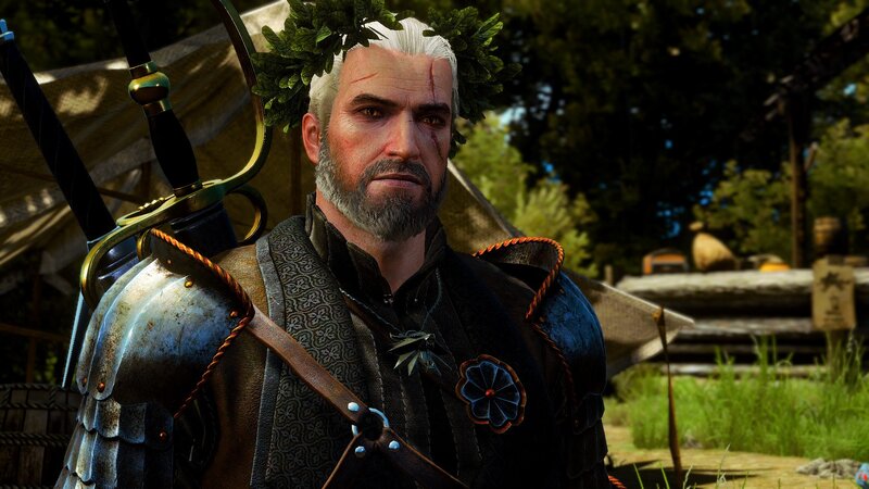 Man with White Hair and Beard — Green