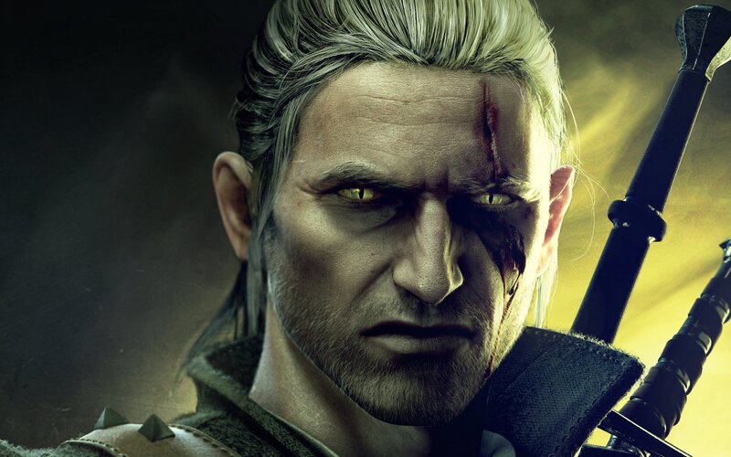 Man with White Hair and Sword — Gray