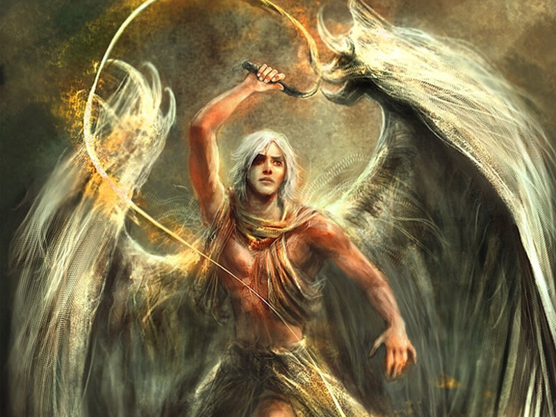 Man with White Hair and Wings
