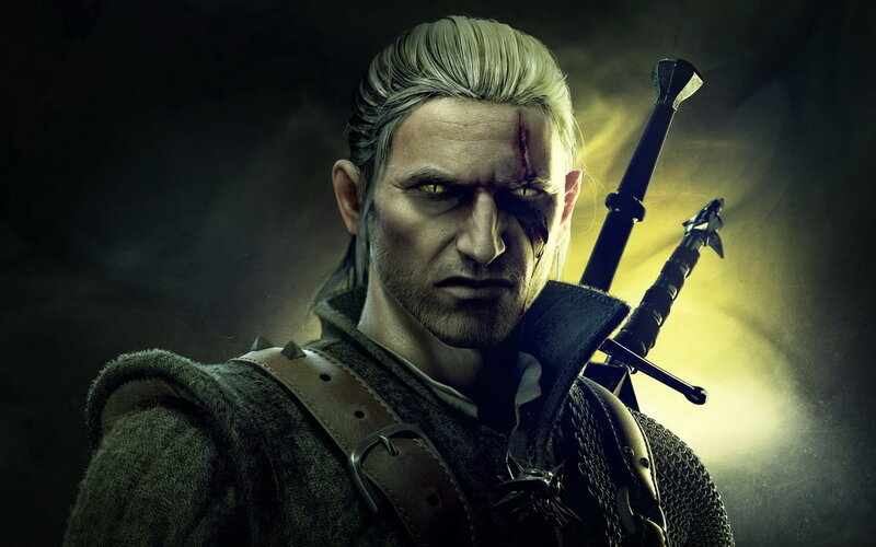 Man with White Hair — Black, Dramatic, Digital Art