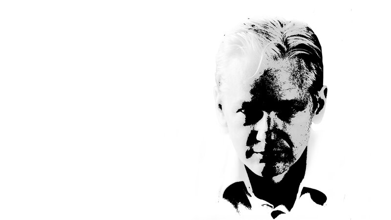 Man with White Hair — Black, Dramatic, Illustration