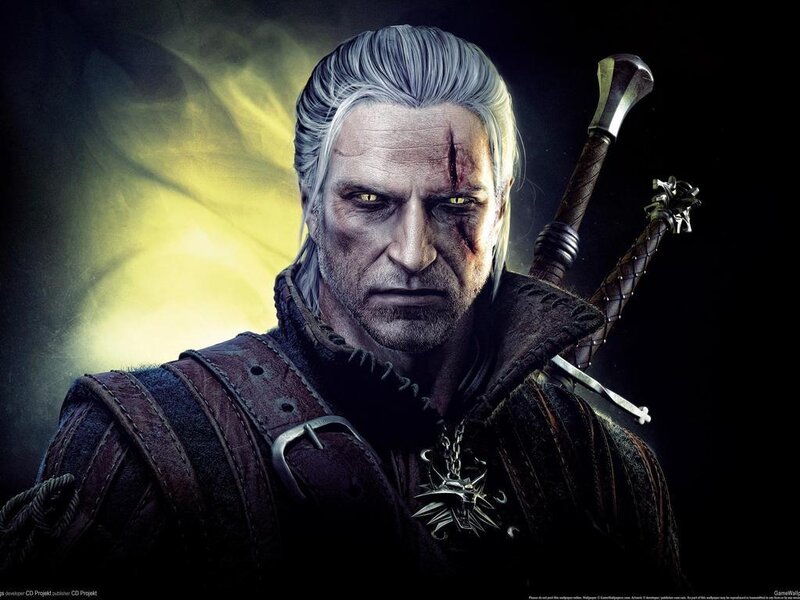 Man with White Hair — Black, Dramatic
