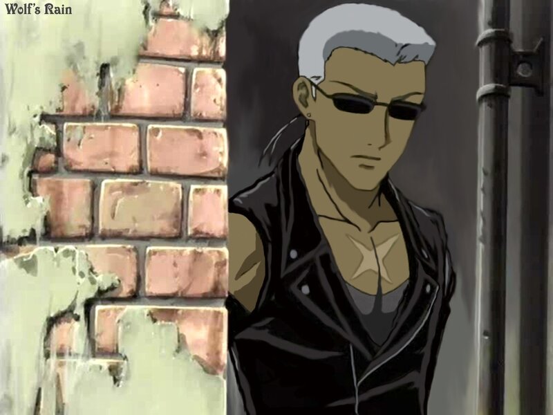 Man with White Hair — Black, Serious, Anime