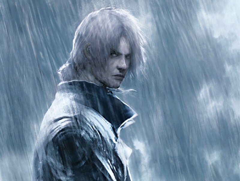 Man with White Hair — Blue