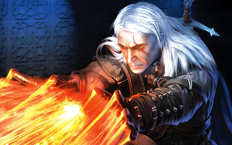 Man with White Hair Casting Spell