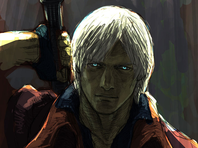 Man with White Hair — Dramatic, Digital Art
