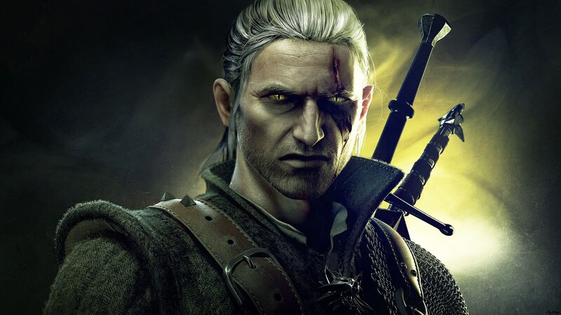 Man with White Hair — Gray, Dramatic, Digital Art