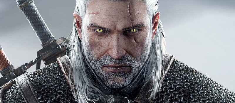 Man with White Hair — Gray, Serious