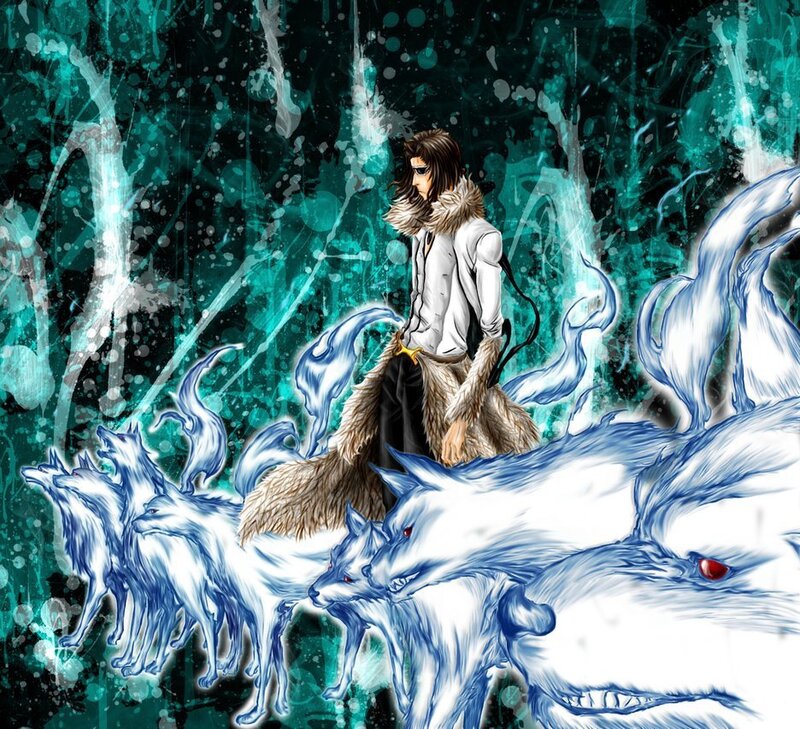Man with White Wolves