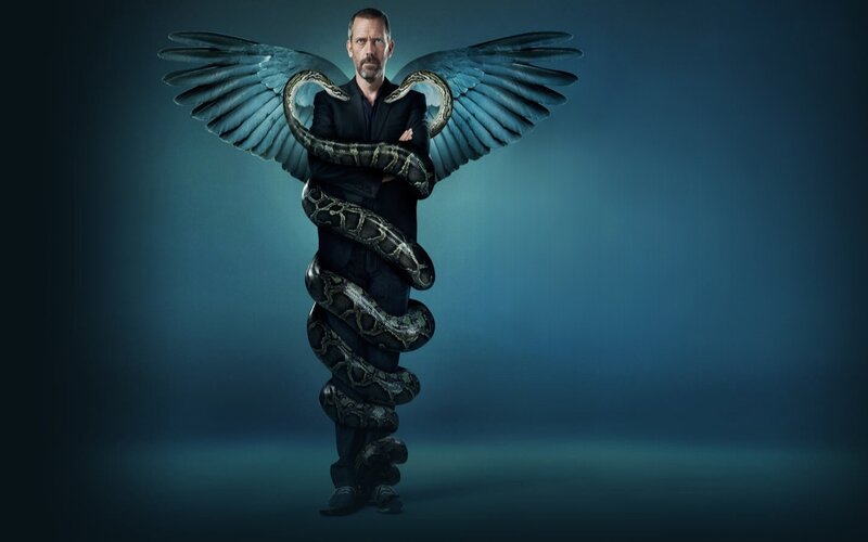 Man with Wings and Snake — Dramatic