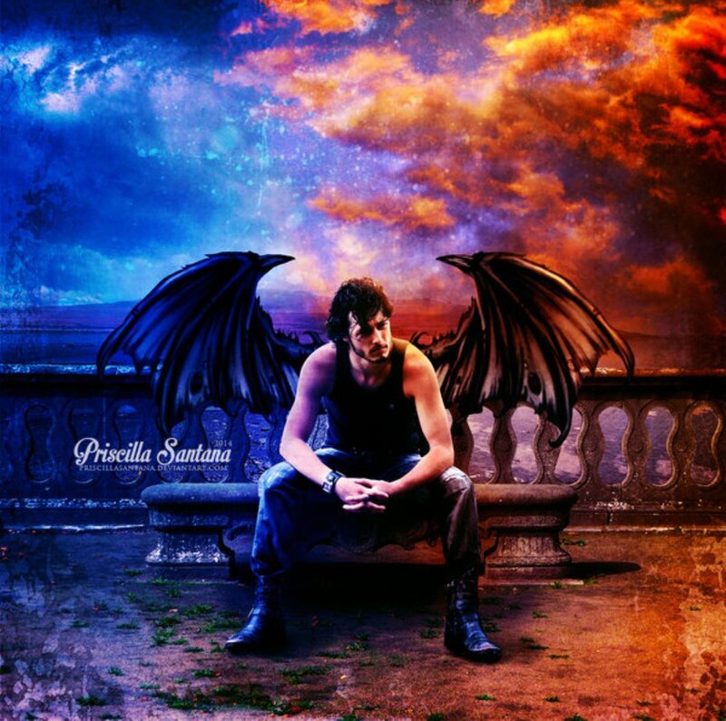 Man with Wings Sitting