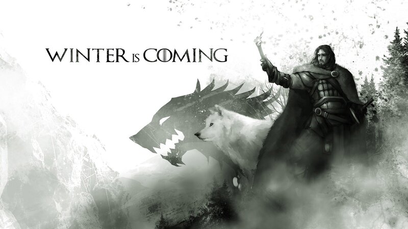 Man with Wolf — Black, Dramatic, Winter