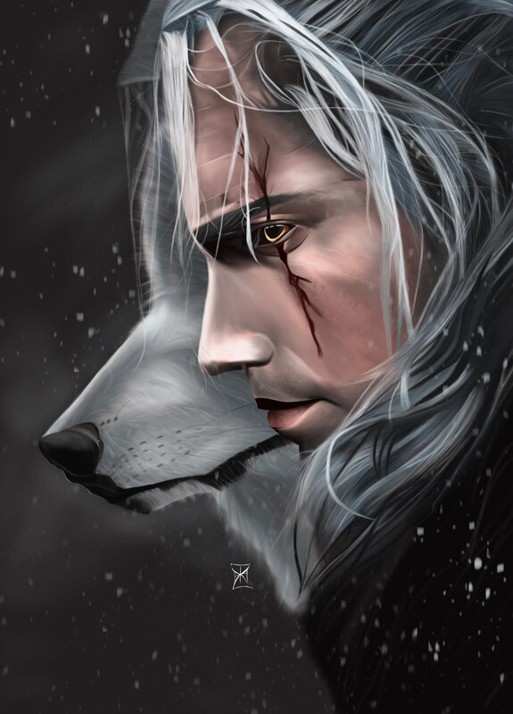 Man with Wolf Face — Gray