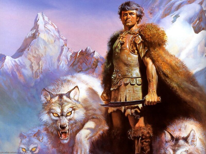 Man with Wolves — Purple