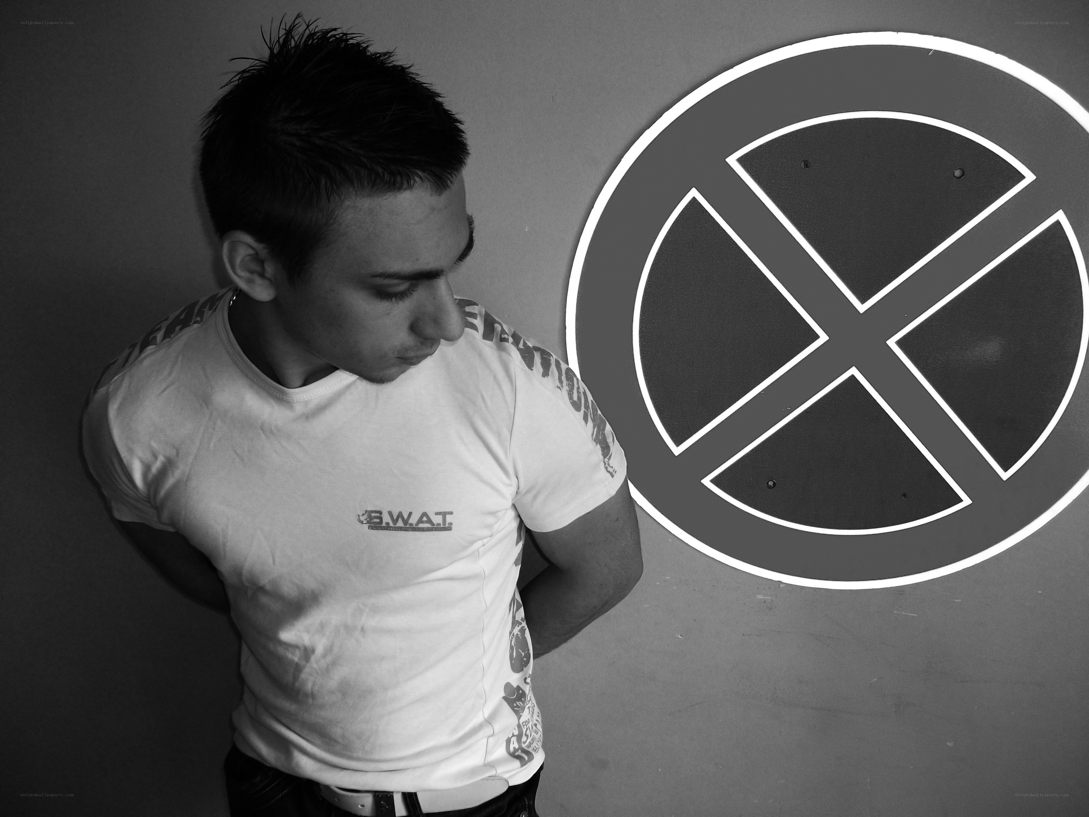 man with x-men logo