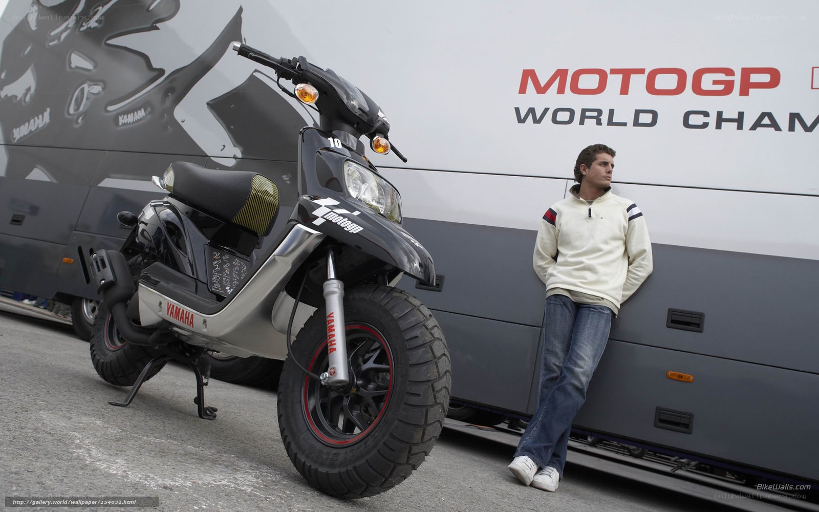 Man with Yamaha scooter