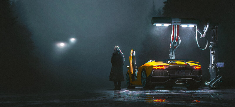 Man with Yellow Car — Dramatic
