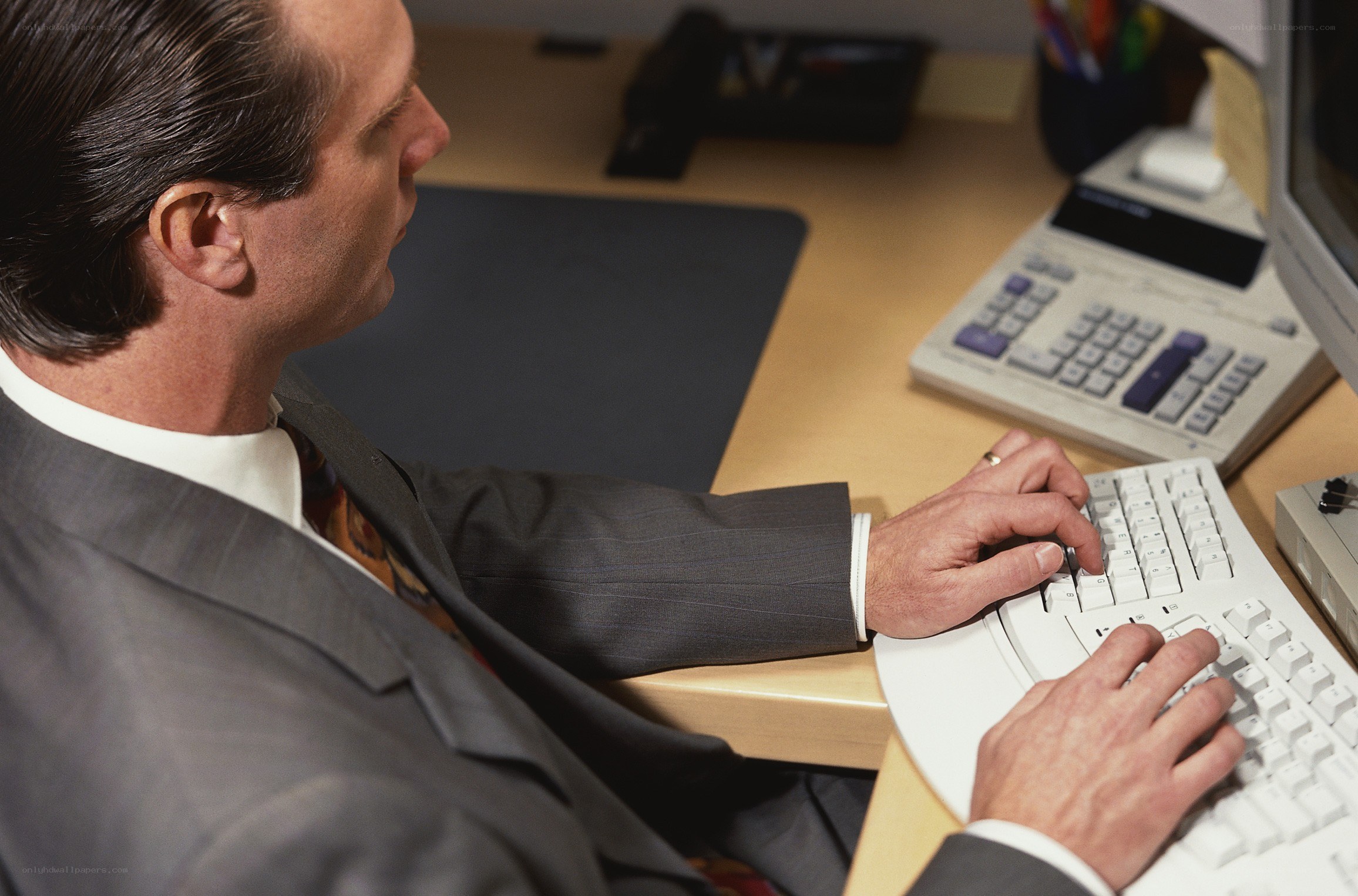 Man working at office desk