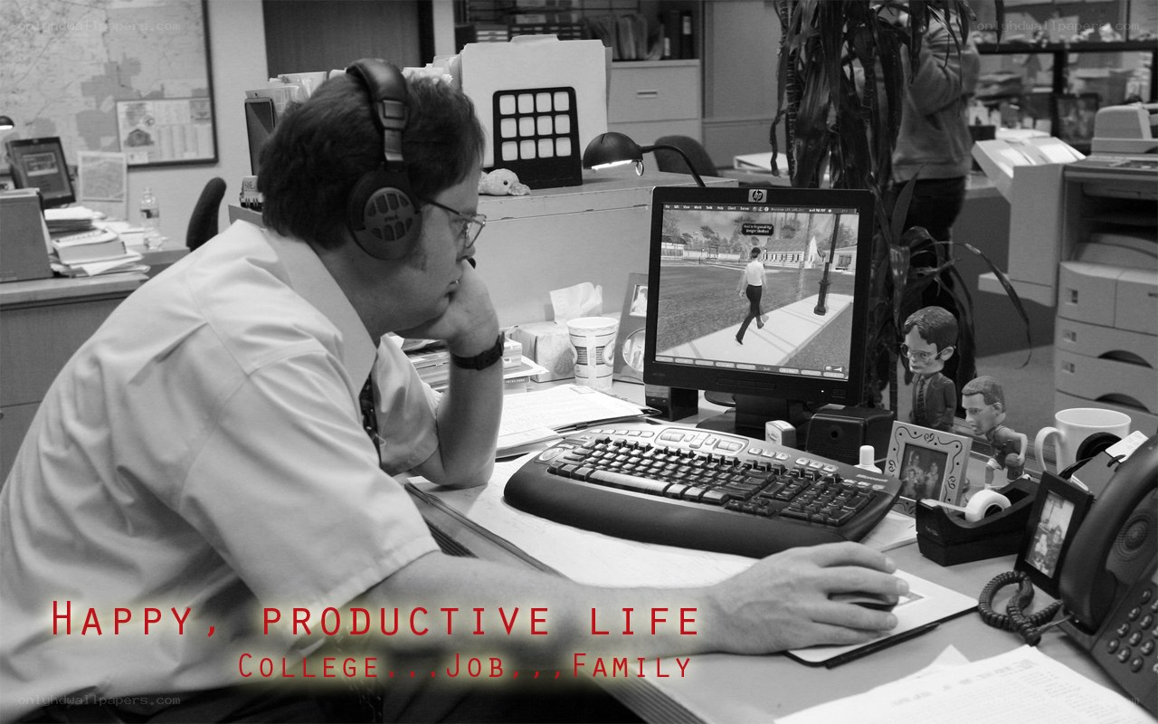 man working at office desk