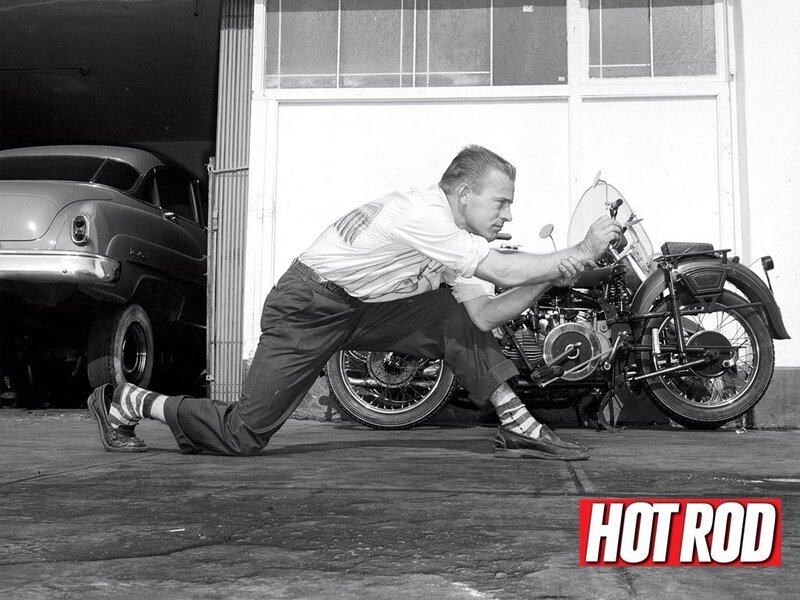 Man working on a motorcycle