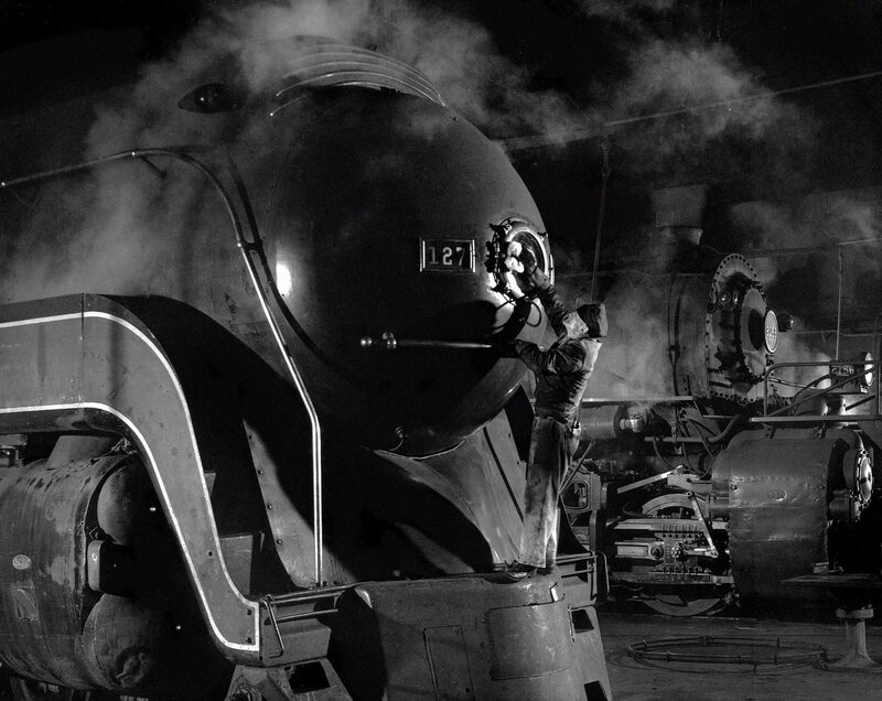 Man Working on Steam Engine