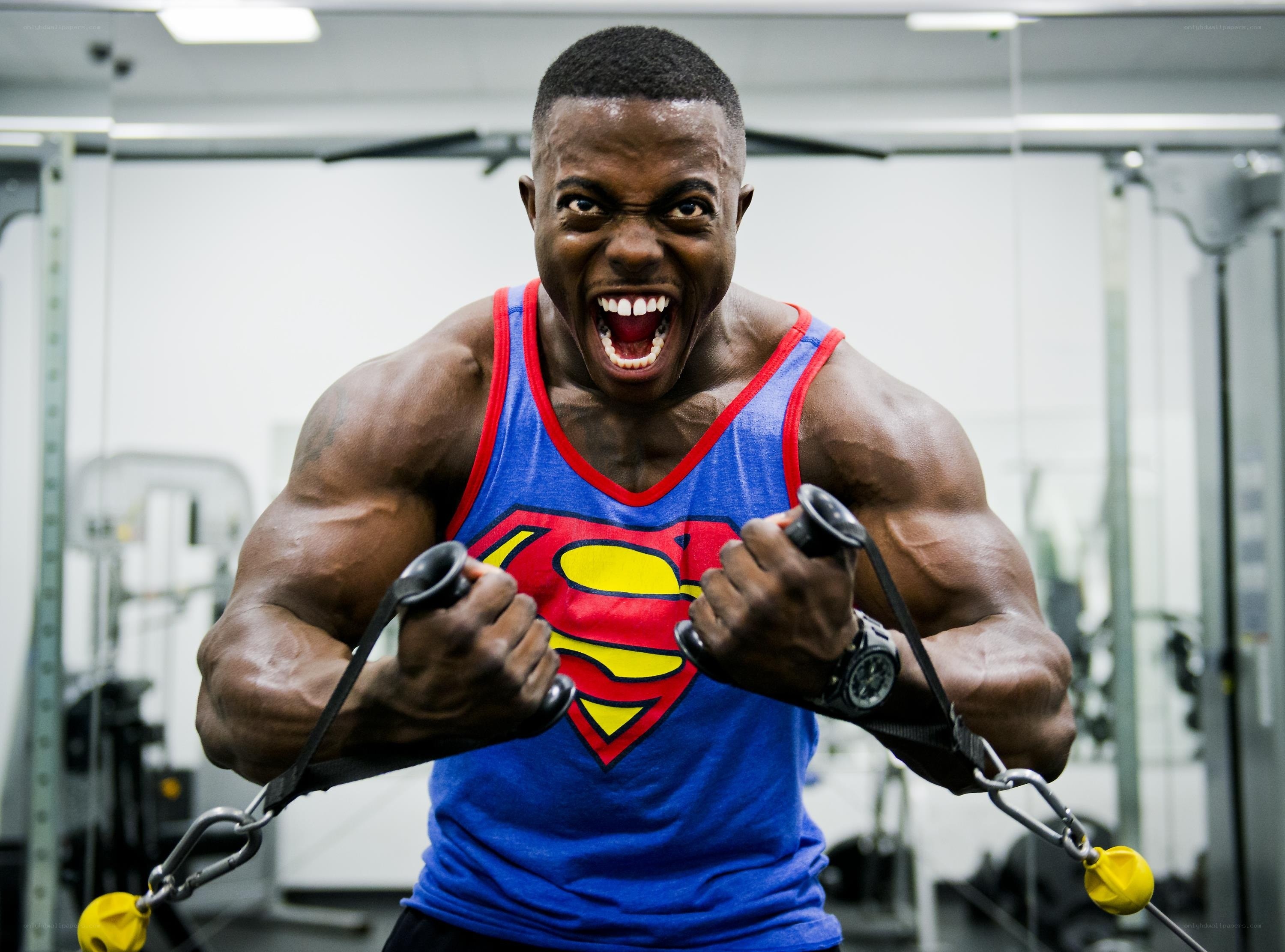 man working out in gym